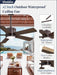 42" Outdoor Ceiling Fan with Light and Remote, IP65 Waterproof, Plug-In Design with 10FT Cord, 6-Speeds, 3CCT, Hook Hanging Fan for Gazebo Patio Porch Garage Canopy(Oil Bronze)