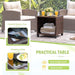 3 Pieces Patio Furniture Set Outdoor Wicker Chairs and Table, Beige