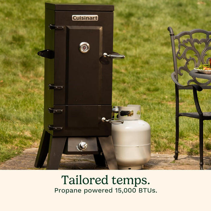 36” Vertical Propane Smoker, 4 Removable Racks, Spacious BBQ Smoker with Wood and Water Trays, 15,000 BTU Heat for Smoked Meat, Brisket, Jerky, Fish, Perfect for Tailgates, Backyard, Camping