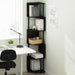 Basic Book Shelf, 5-Tier Bookshelf, Bookcase with Zigzag Corner Shelf, 14.2 X 14.2 X 71.2, for Living Room, Bedroom, Home Office, Espresso/Black