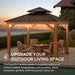 11 X 11 Ft. Wood Gazebo Standard Cedar Framed Gazebos with Black Double Steel Hardtop Roof for Garden, Backyard Shade, Matte Black Roof + Natural Wood Frame