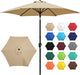 Yaheetech 9FT Patio Umbrella W/Push Button Tilt & Crank UPF 50+, Tan | Water-Resistant Fabric, UV Protection, Patio Table Umbrella, Adjustable Canopy, Yard Sun Shade for Garden, Deck, Yard, Pool