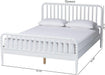 Lucera Bobbin Wood Platform Bed, Full, White