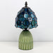 Tiffany Stained Glass Mushroom Table Lamp 12.5 Inch -Sea Blue Pearl