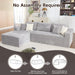 108 Inch Grey Upholstered Modular Sectional Chaise