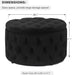 28 Inch round Velvet Storage Ottoman, Button Tufted Footrest Stool Coffee Table for Living Room, Black
