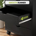 7-Drawer Chest, Office File Cabinet with Wheels, Black