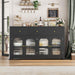 Buffet Cabinet with Storage, Kitchen Storage Cabinet for Home | 55.1" Large Sideboard Buffet, Farmhouse Kitchen Cabinet, Wood Coffee Bar Table for Kitchen, Black