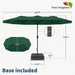 15FT Double Sided Patio Umbrella with Base Included Large Outdoor Market Umbrella with Crank Handle, UV Resistant Canopy, Sturdy Frame for Garden, Poolside, Deck, Forest Green