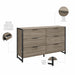 Atria 6 Drawer Modern Engineered Wood Dresser with Mirror in Gray