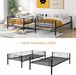 Bunk Bed with Ladder and High Guardrail, Able to Split, Metal Bunk Bed, Storage Space, Noise Free,Twin over Twin Size Bunk Bed,Black