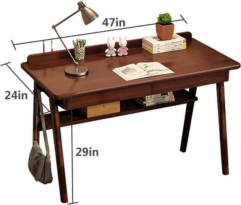 Solid Wood Writing Desk 47In Walnut EnterpriseEdition