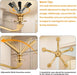 Gold Chandeliers for Dining Room, 25.5 Inch Vintage Gold Chandelier Light Fixture over Table, Farmhouse Candle Chandeliers, 5-Light Brass Chandeliers for Kitchen, Bedroom, Living Room (E12 Base)