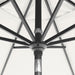 12-Year-Non-Fading, 9Ft Premium Sunbrella Patio Umbrella, Hand-Crank, Button-Tilt, Gray Frame, Natural Fabric