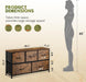 Dresser for Bedroom with 5 Drawers, Wide Chest of Drawers, Fabric Dresser, Storage Organizer Unit with Fabric Bins for Closet, Living Room, Hallway, Rustic Brown Wood Grain Print