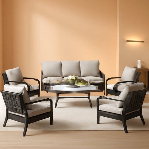 , 6 PCS Metal Patio Conversation Set
