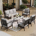 , 6 PCS Metal Patio Conversation Set