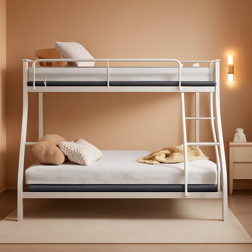 Twin over Full Bunk Bed Set with 6" Twin & Full Memory Foam | Sturdy Frame with Guardrails & Ladder, 400 Lbs Bunk, Space-Saving, Easy Assembly, Dorms for Adults.