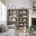 5 Tier Bookcase, Farmhouse Book Shelf with Storage Open Display Bookshelves, 67.4" Tall Book Case Wooden 5 Shelf Bookcase Home Decor Furniture for Home Office, Living Room, Bed Room - Grey