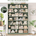 83.7" Tall Bookshelf and Bookcase,7-Tier Double Bookshelves Green