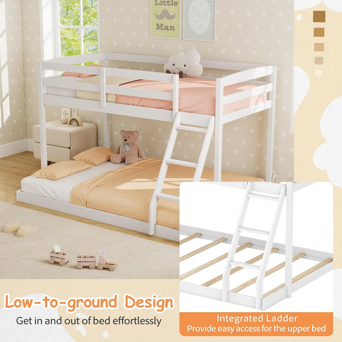 Durable Engineered Twin Over Full Bunk BedFrameSystem