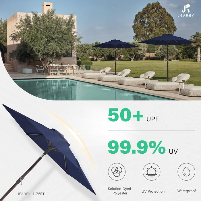 7.5 Ft Outdoor Patio Umbrella, Table Umbrella, Navy