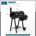 Heavy Duty Charcoal Wood Offset Outdoor Smoker Grill, Charcoal Grill with Smoker Combo for BBQ Grilling, 512 SQ.IN.