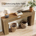 63-Inch Long Console Table, Farmhouse Narrow Sofa Table behind the Couch for Living Room, Entryway, Hallway, Foyer, Natural Brown