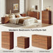 5 Drawer Dresser for Bedroom, 45" Tall Modern Chest of Drawers with Metal Handle, Curved Profile Design, Wooden Closet with Large Drawers Dressers Organizer for Entryway Hallway