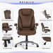 Executive Office Chair-Ergonomic Computer Desk Chair, High Back Leather Chair with Padded Flip-Up Arms, Swivel Home Office Chair Upgraded Caster, Brown