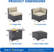 8 Piece Patio Furniture Set with 44” Fire Pit Table with Thickened Cushions