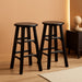 Element 2-Piece 24In Counter Stool Set, Espresso Finish, Solid Wood, Modern Design