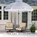 7.5Ft Patio Beach Umbrella with Fringe & Tassel, UPF50+ Push Button Tilt & Crank, Ideal for Garden, Lawn, Deck, Yard & Pool