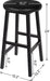 Bar Stools Set, 24 Inch PU Upholstered Height Stools with Footrest, Easy to Assemble, for Restaurant, Kitchen, Bar Counter, Party Room, Black BB06BY01