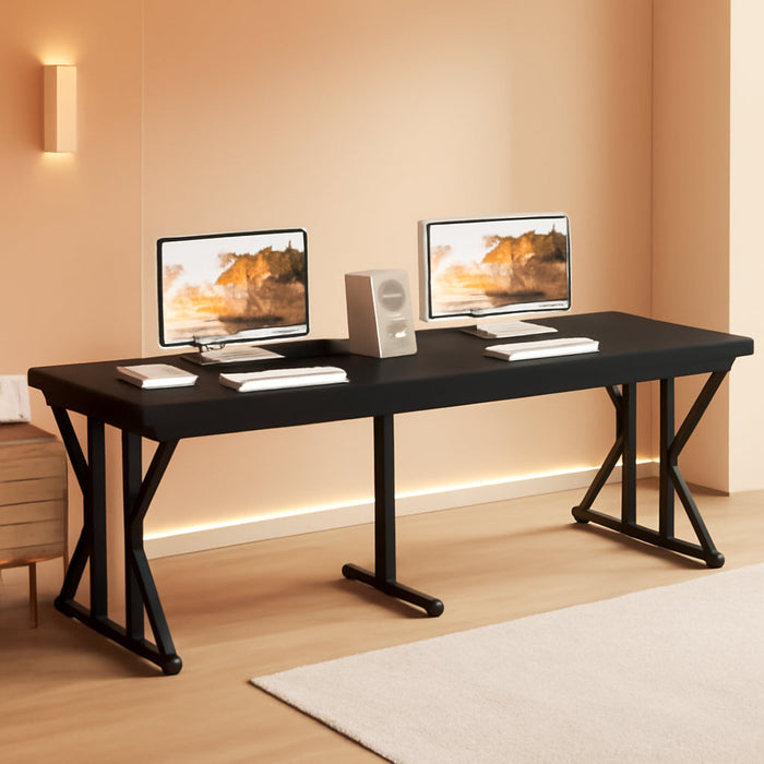 78.7 Inch Large Executive Desk, Extra Long Computer Office Desk Workstation, Modern Simple Style Laptop Table, Sturdy Wooden Writing Workstation for Home Black