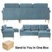 Convertible Sectional Sofa Couch, L-Shaped Couch with Reversible Chaise Lounge, Chenille Fabric Modern Sofa for Living Room, Apartment, Office, 3 Seats, Light Blue