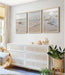 Beach Wall Art Decor Coastal Wall Art Pictures Ocean Canvas Wall Art Beige Beachy Wall Decor Boho Beach Prints Ocean Painting Coastal Artwork for Bedroom Living Room 16X24 Inch Wood Framed Set of 3