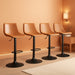 Adjustable Bar Stools Set of 4, Modern Faux Leather Swivel Barstools