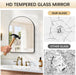 Arched Bathroom Mirror 20X28 Inch, Bathroom Mirror Wall Mounted Modern Black Aluminum Alloy Frame Decor Dresser Mirror for Bedroom Living Room Entryway, Hanging or Leaning against Wall