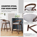 Alame 25.25''H Rubberwood Barstools Set of 2, Curved Backrest Counter Stool, Upholstery Bar Chair, Sturdy Structure Counter Stool Chair for Kitchen Home Bar, Light Gray+Natural