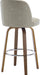 Bar Stools Set of 2, 26" Counter Height Swivel Bar Stools with Back,Walnut Bentwood Legs, Faux Leather Upholstered Counter Stools, Modern Counter Chairs Bar Stool for Kitchen Island, Griege