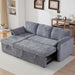 LightGray 83In Convertible PullOut Sofa Bed USBCharging