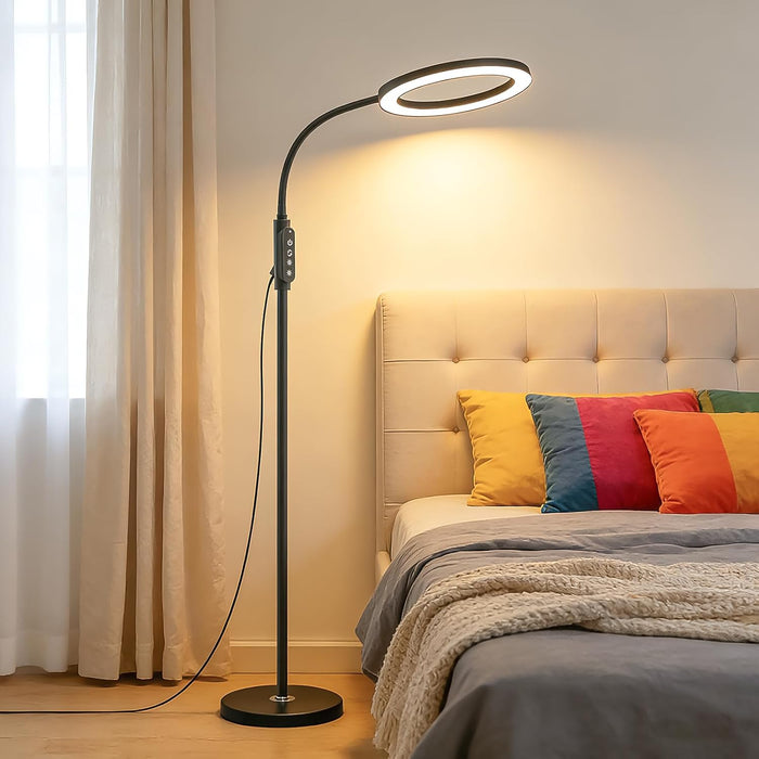 24W Dimmable LED FloorLamp With Flexible Gooseneck