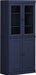 Solid Wood Bookcase - 6-Tier Bookshelf, 71.5” H X 32” W - Navy Blue, Clear Glass Doors & Storage Cabinet, Tall Bookcase for Living Room, 100% Renewable Eco-Friendly Wood, Made in Brazil