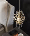 Elegant Mini Chandelier Plug in Crystal Pendant Light,Golden