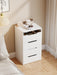 3 in 1 Vanity Desk with Plip Top Mirror and Lights, 18.9" Small Make up Vanity Set with Visible Glass Desktop,Compact Makeup Vanity with 3 Drawers,Dressing Table for Bedroom,White