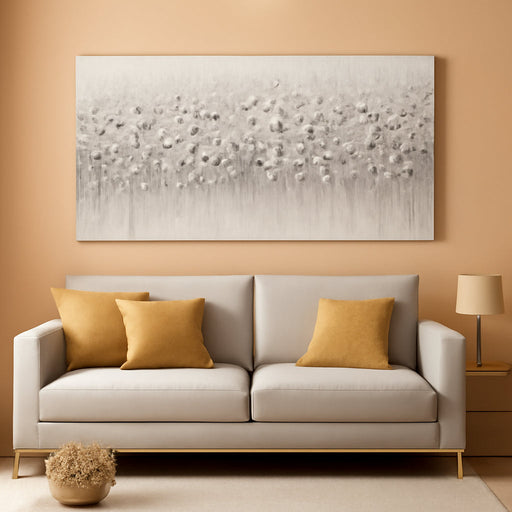 White Flowers Canvas Art Hanging Decor Botanical Wall Decoration for Living Room Bedroom Oil Painting Contemporary Artwork for Office 24X48 Inch