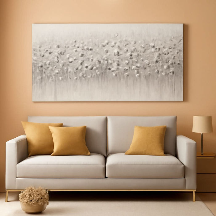 White Flowers Canvas Art Hanging Decor Botanical Wall Decoration for Living Room Bedroom Oil Painting Contemporary Artwork for Office 24X48 Inch