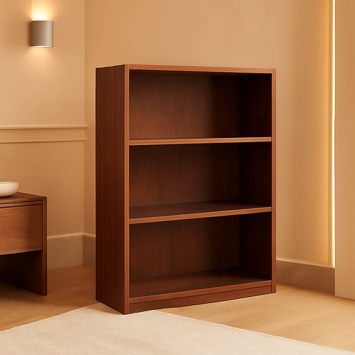 Beginnings 3-Shelf Bookcase, Bookshelf with Adjustable Storage Shelves, in Brook Cherry Finish