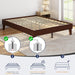Queen Bed Frame Natural Solid Wood Platform Bed with Wooden Slats Support, 7.3-Inch Underbed Space for Storage, Noise-Free Design, Easy Assembly, Dark Walnut Finish